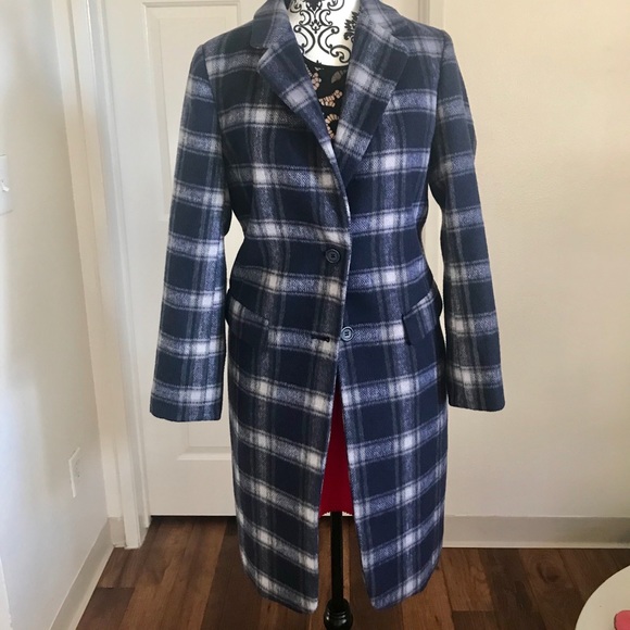 Colza Jackets & Blazers - Plaid Longline Coat